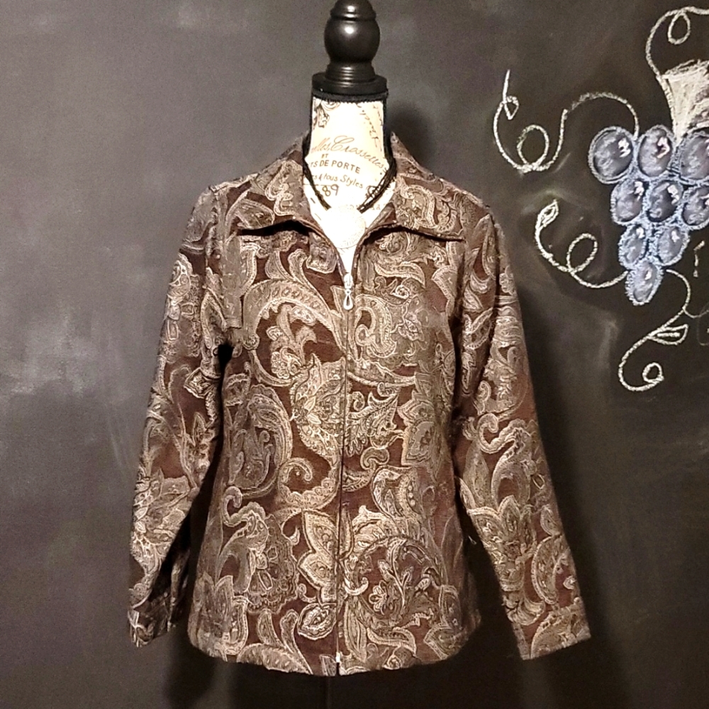 ERIKA - Brown Paisley Tapestry Coat
